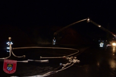 Brand Rindenmulchhaufen