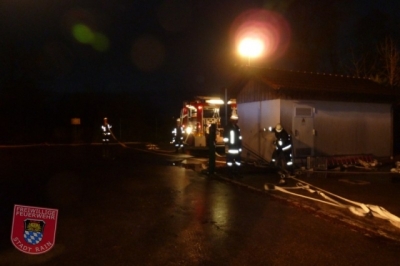 Brand Rindenmulchhaufen