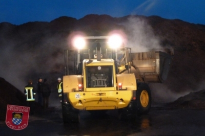 Brand Rindenmulchhaufen