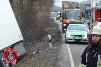 Einsatz Nr.08/2011 - 18. Februar 2011: VU "LKW in Graben auf B16"