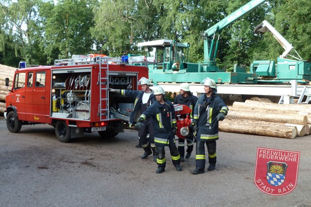 Übung 04. August 2013: Sonntagsübung am Sägewerk Dietl
